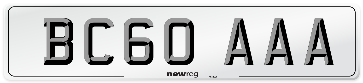 BC60 AAA Number Plate from New Reg